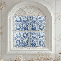 Azulejo Toile De Juoy Francesa Pastoral Rústico País Azul 