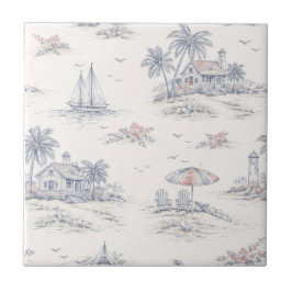 Azulejo Toile Francés Costero Azul