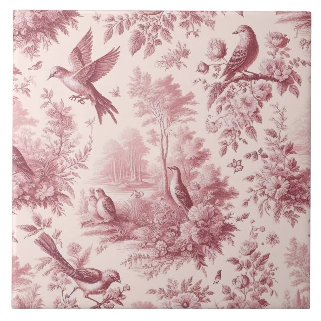 Azulejo Toile Pink Vintage (Frente)