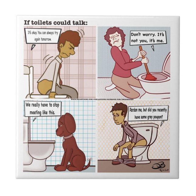 Azulejo Toilet Talk Ceramic Tile (Frente)
