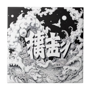 Azulejo Tokio Blanco y Negro
