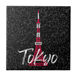 Azulejo Tokyo Tower Sketch de Minato, Tokio, Japón