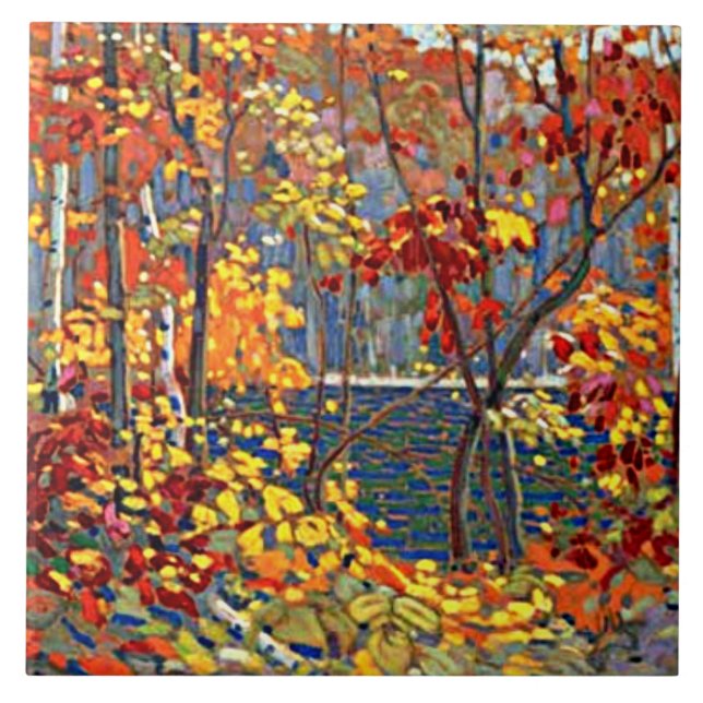 Azulejo Tom Thomson - La piscina, pintura famosa, (Frente)