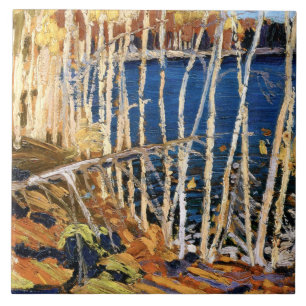 Azulejo Tom Thomson pintando, Lago Azul,