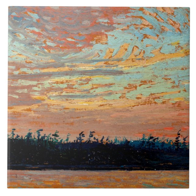 Azulejo Tom Thomson - Sunset Sky, (Frente)