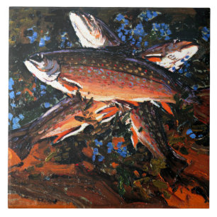 Azulejo Tom Thomson - Tres truchas