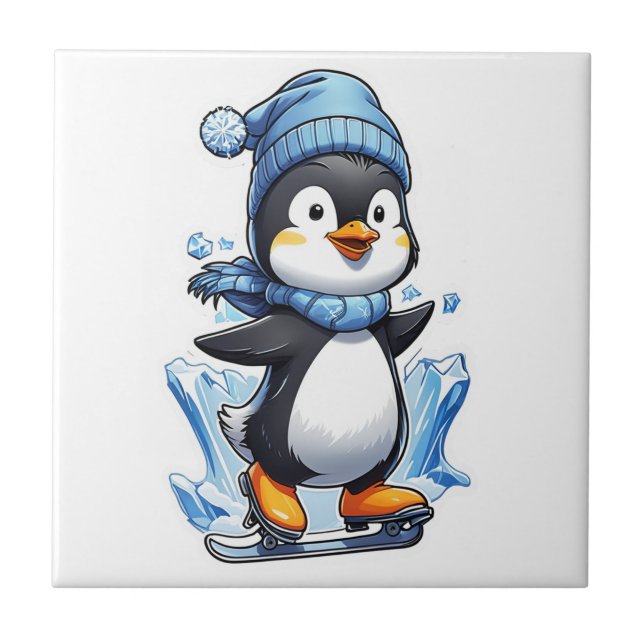 Azulejo Toma de hielo en penguin de invierno (Frente)