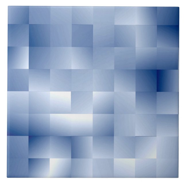 Azulejo Tonos azules soñadores en un patrón cuadrado (Frente)