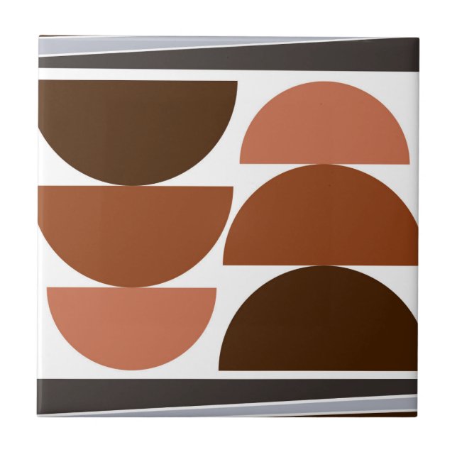 Azulejo Tonos cálidos de semicírculo moderno de mediados d (Frente)