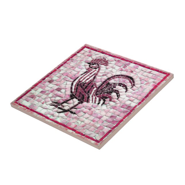 Azulejo Tonos de diseño de pollo en el Mosaico Blanco Rojo (Lado)