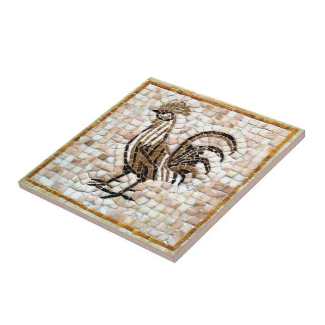 Azulejo Tonos de diseño de pollo marrón y negro (Lado)