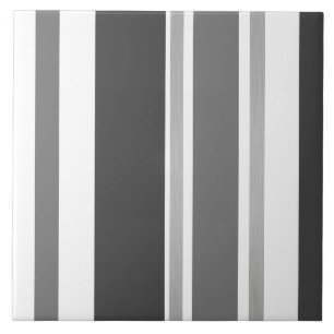 Azulejo - Tonos de Gris con Franja de Plata