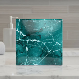 Azulejo Tonos de joya mármol abstracto turquesa D1288