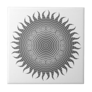 Azulejo Tonos de Sol Gris Mandala Tile de cerámica