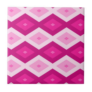 Azulejo Tonos del patrón de diamantes de fucsia
