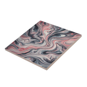 Azulejo Tonos Giratorios de Rosa, Gris y Blanco