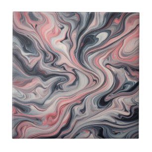 Azulejo Tonos Giratorios de Rosa, Gris y Blanco