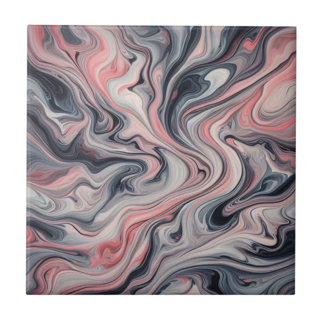 Azulejo Tonos Giratorios de Rosa, Gris y Blanco (Frente)