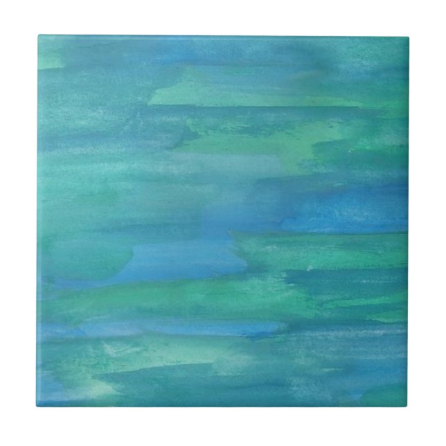 Azulejo Tonos terrestres azules y verdes (Frente)