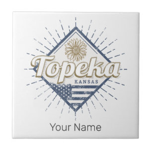 Azulejo Topeka City Kansas Estados Unidos Sunflower Estado