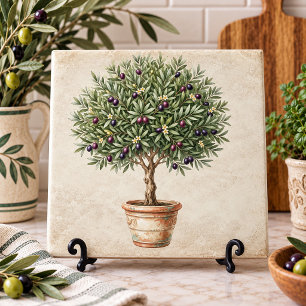 Azulejo Topiaria de olivo de Toscana Mediterráneo 