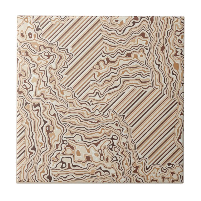 Azulejo Topographic Warm Neutrals Ceramic Tile (Frente)