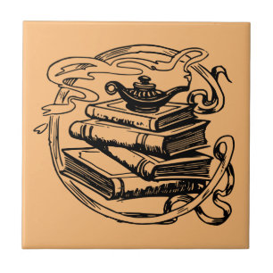 Azulejo Toque de Mistique: Lámpara mágica y libros de orto