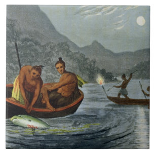 Azulejo Torch la pesca ligera en Norteamérica, grabado