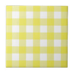 Azulejo Tornillo de oro amarillo y blanco Gingham Check Pl<br><div class="desc">Tendencia de picnic de primavera moderna,  con un patrón de tartán de chapa de gingham en colores amarillo y blanco.</div>