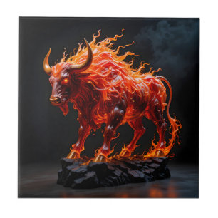 Azulejo Toro de Fuego Mítico