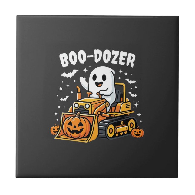 Azulejo Toro Dozer Fantasma de Halloween_1 (Frente)