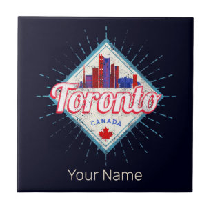 Azulejo Toronto Skyline Ontario Retro Canada Vintage