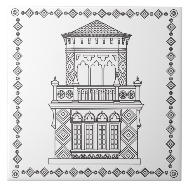 Azulejo Torre Ca'd'Zan Sarasota Cerámica Tile (Frente)