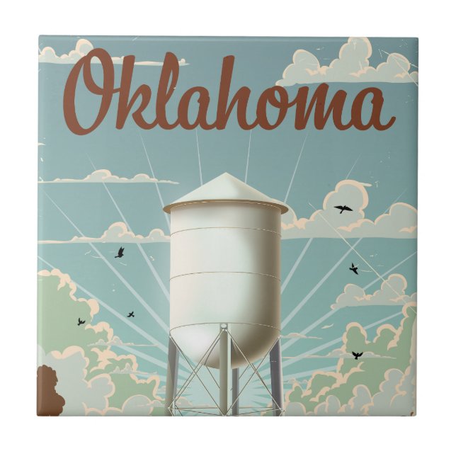 Azulejo Torre de agua de Oklahoma (Frente)