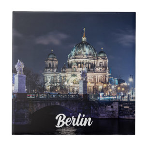 Azulejo Torre de televisión y catedral de Berlín en Berlín