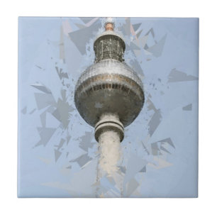 Azulejo Torre de TV de Berlín Arte de Viaje Abstracto Alem
