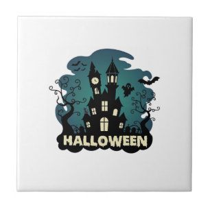 Azulejo Torre del Reloj de la Casa Embrujada de Halloween 