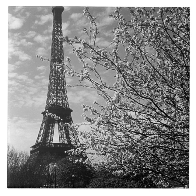 Azulejo Torre Eiffel de París antigua (Frente)