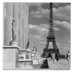 Azulejo Torre Eiffel palacio Chaillot Francia París vintag