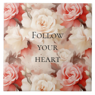 Azulejo Torta nupcial floral crema rosa pálido bonita