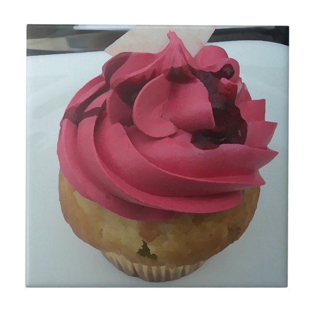 Azulejo Torta rosa caliente - pintura (Frente)