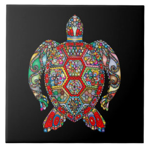 Azulejo Tortuga de color vibrante