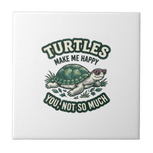 Azulejo Tortuga Divertida Me Hace Feliz Vintage 