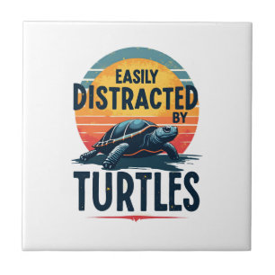 Azulejo Tortuga fácilmente distraída por tortugas mar vint