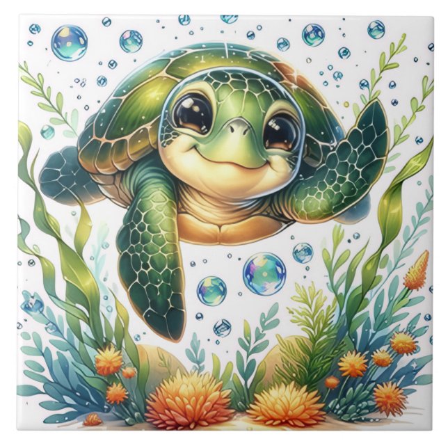 Azulejo Tortuga linda (Frente)