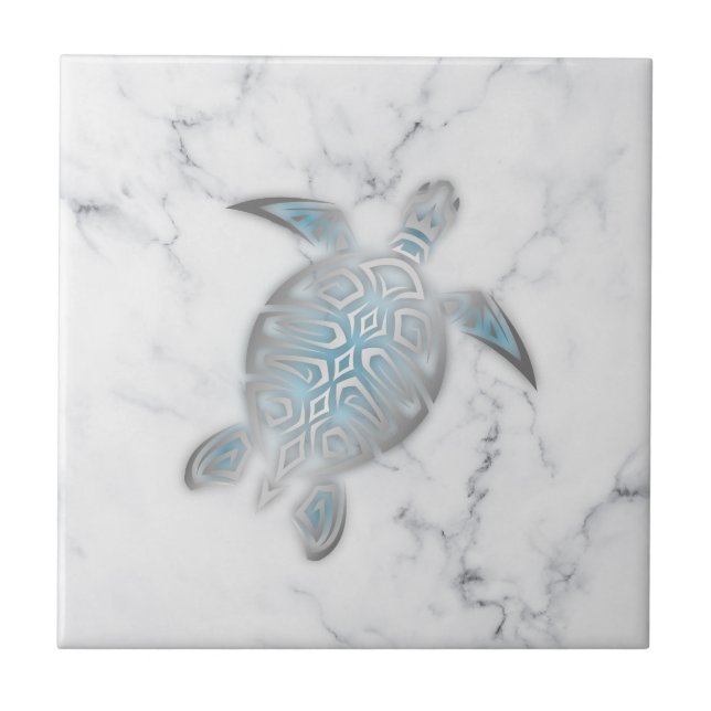 Azulejo Tortuga marina gris mármol plateado (Frente)