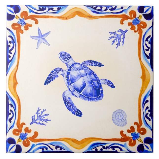 Azulejo Tortuga mediterránea (Frente)