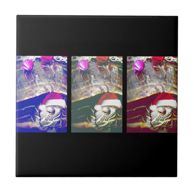 Azulejo Tortuga navidad (Frente)