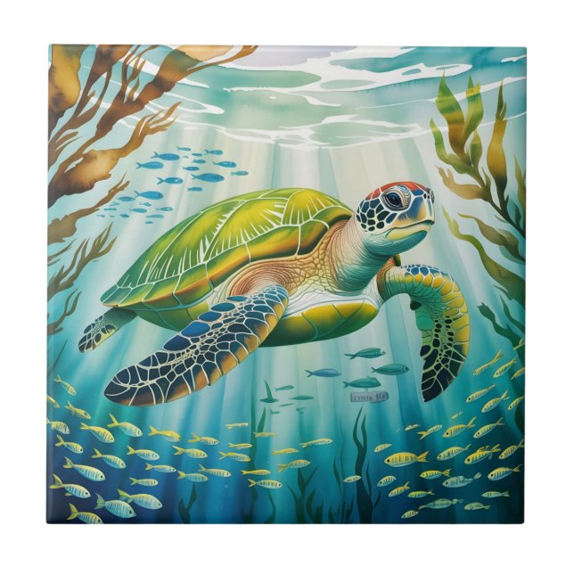 Azulejo Tortuga Pintada (Frente)