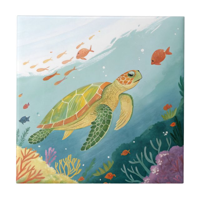 Azulejo Tortuga pintada (Frente)